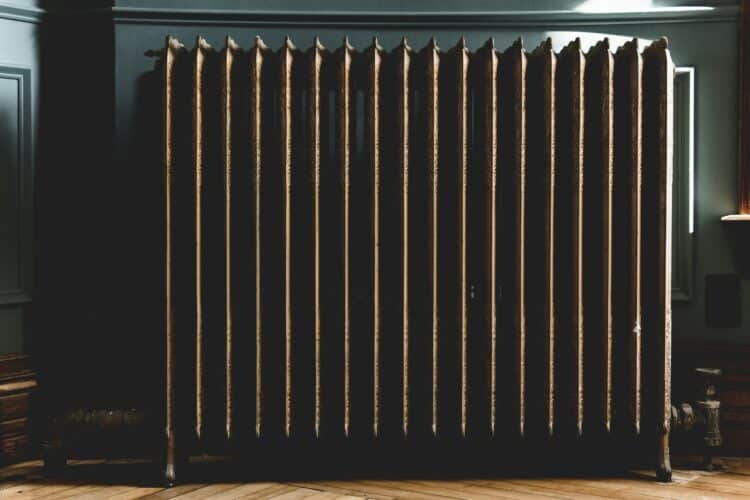 Radiator heating unit in a home heating repair service